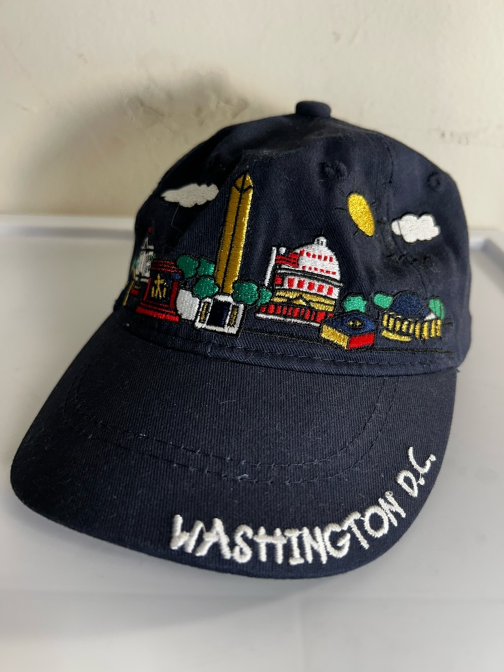 Washington DC Embroidered Landmark Hat Youth Size Navy Adjustable Cap
